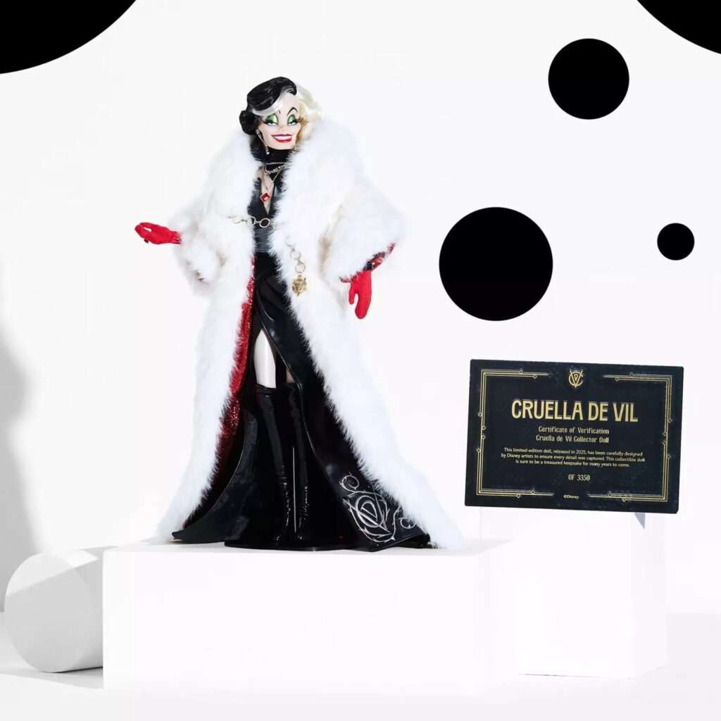 Cruella De Vil Limited Edition Doll –101 Dalmatians 65th Anniversary – Limited Edition – 16'' (with certificate of verification)