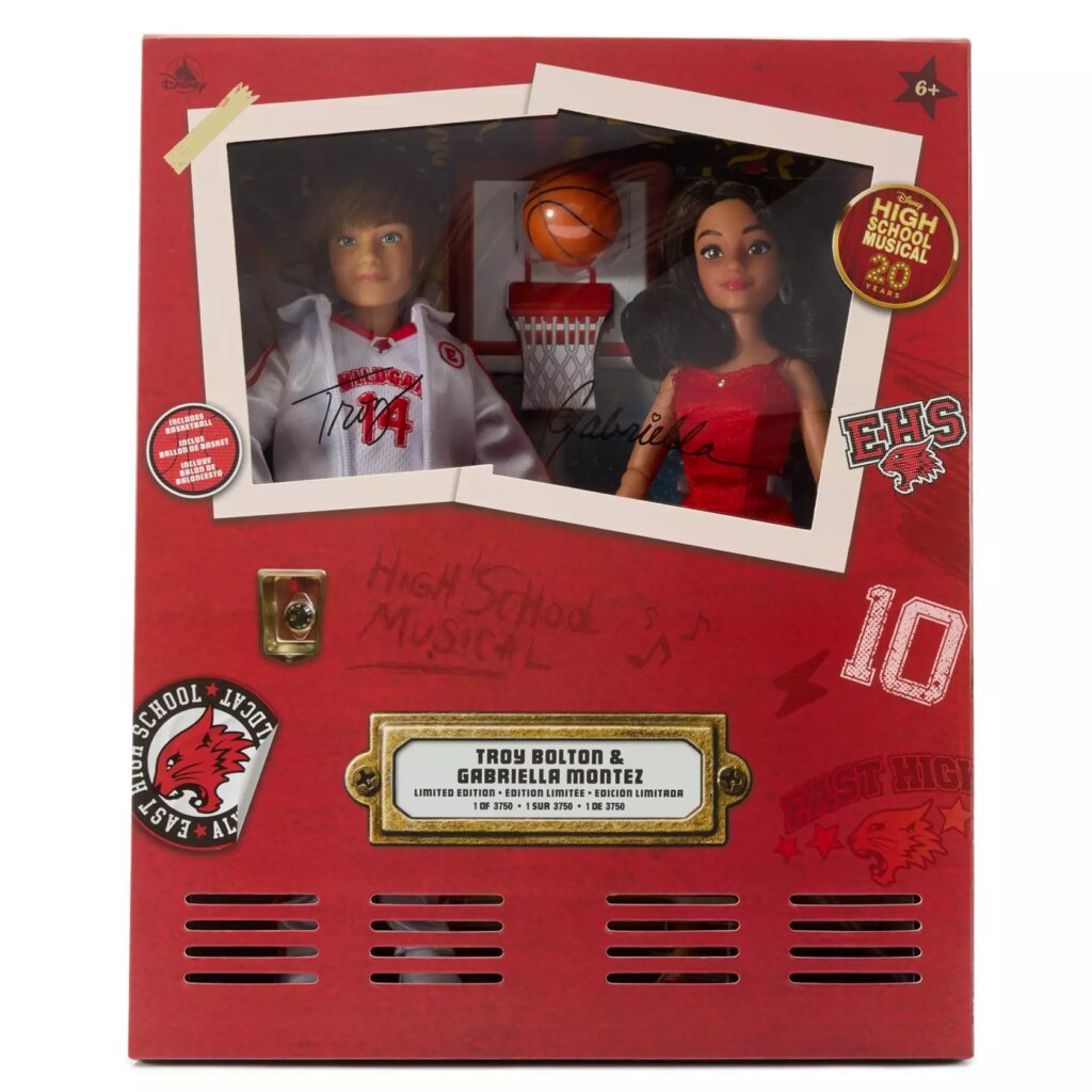 Troy Bolton and Gabriella Montez Limited Edition Collector Doll Set – High School Musical 20th Anniversary – 11 1/2'' (box)