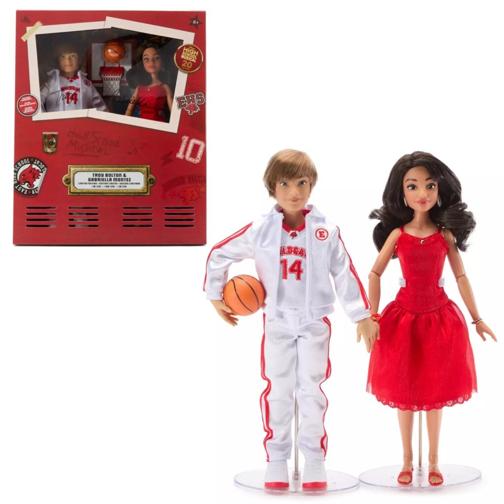 Troy Bolton and Gabriella Montez Limited Edition Collector Doll Set – High School Musical 20th Anniversary – 11 1/2'' (with box)