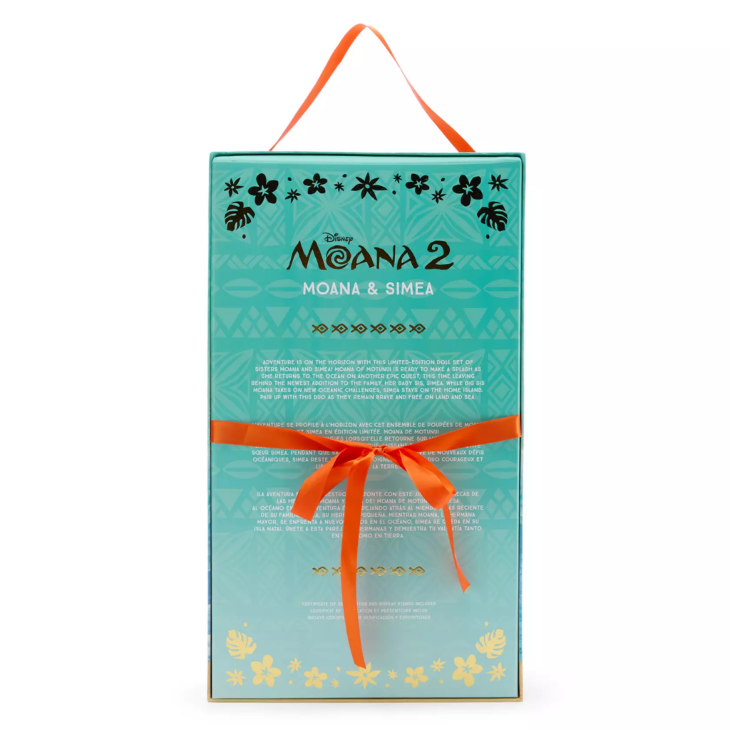 Moana and Simea Limited Edition Doll Set – Moana 2 – 16'' (box back)