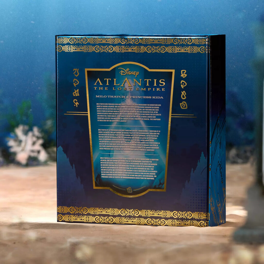Milo Thatch and Princess Kida Limited Edition Doll Set – Atlantis: The Lost Empire 25th Anniversary – 17'' (box back)