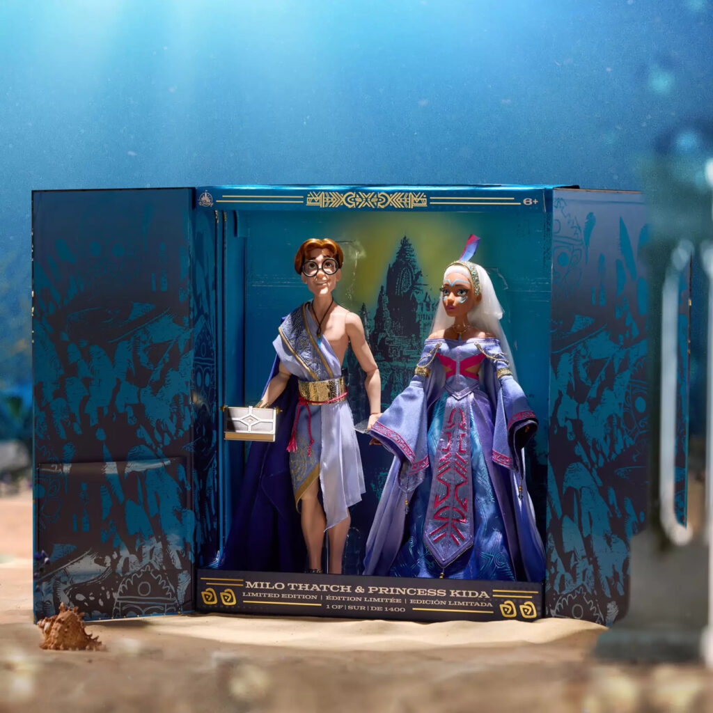 Milo Thatch and Princess Kida Limited Edition Doll Set – Atlantis: The Lost Empire 25th Anniversary – 17'' (in box)